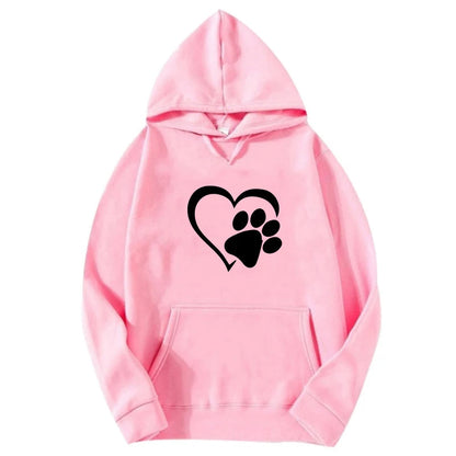 Heart & Dog Paw Hoodie