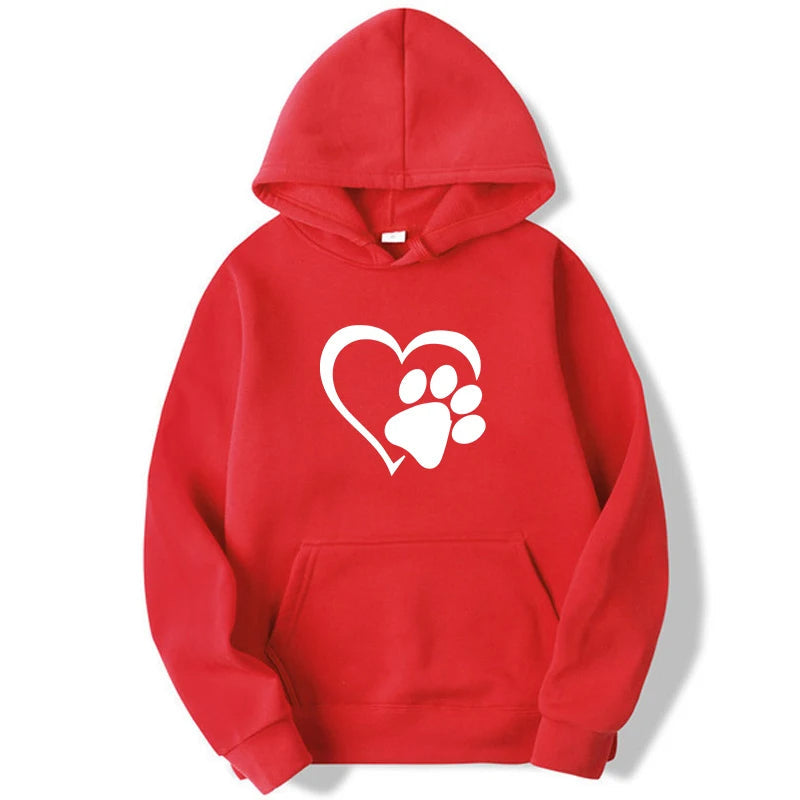 Heart & Dog Paw Hoodie