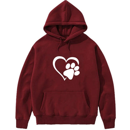 Heart & Dog Paw Hoodie