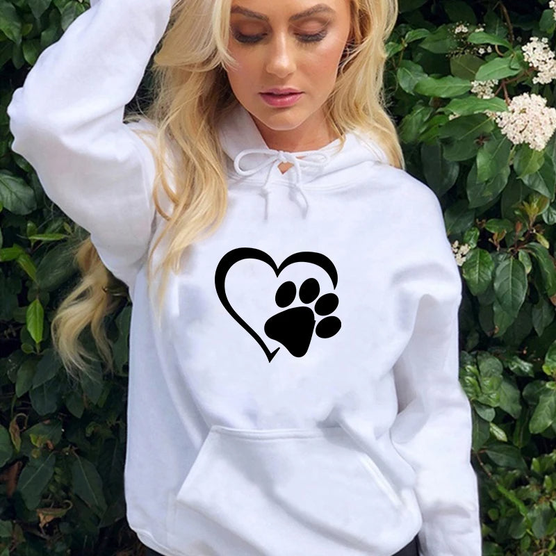 Heart & Dog Paw Hoodie