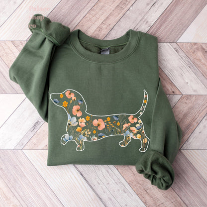 Floral Dachshund Sweatshirt