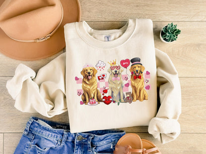 Golden Retriever Valentine Sweater